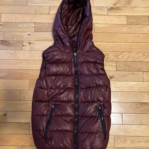 Burgundy puffer vest